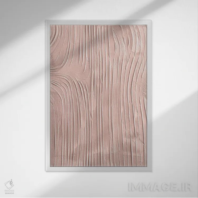 تابلو ماسهٔ شانهزده به رنگ صورتی ملایم اثر ۳۳ استخوان شکسته - نمای قابدار سفید