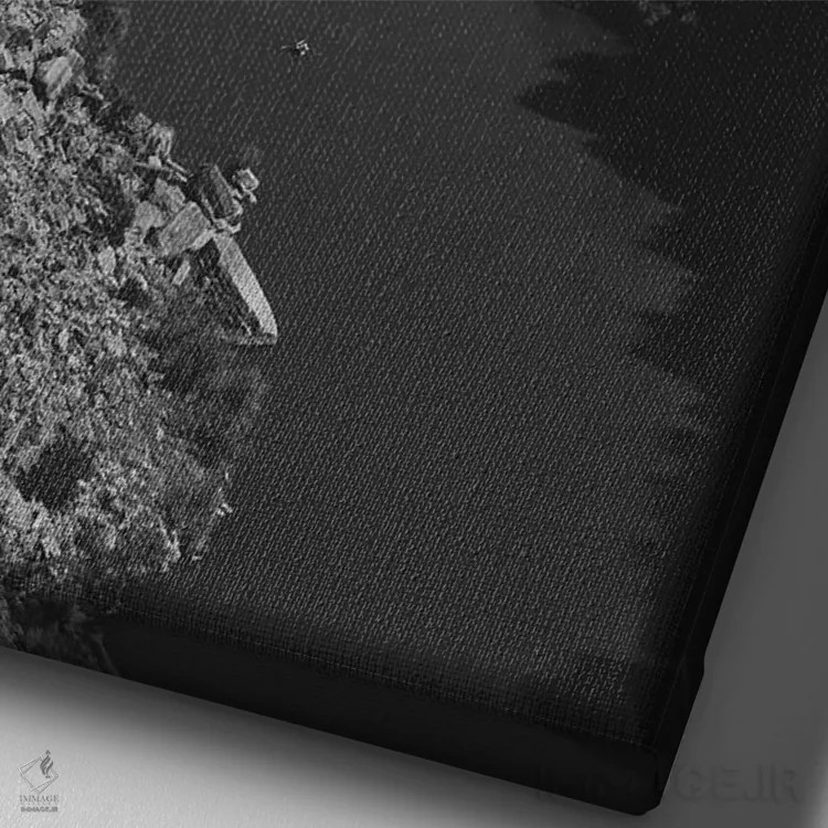 تابلو دره گراند کانیون XV (آمریکا) اثر ۳۳ استخوان شکسته - نمای نزدیک بافت بوم