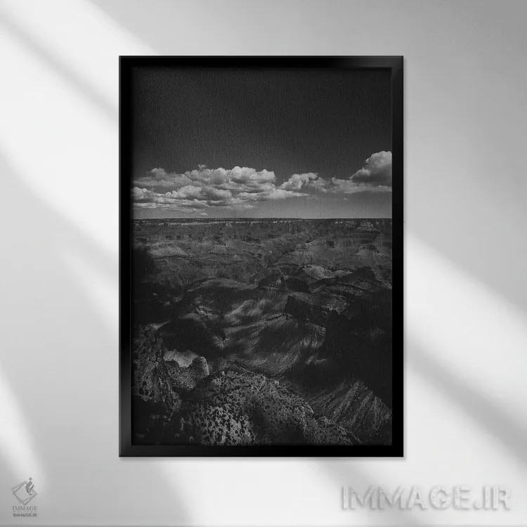 تابلو دره گراند کانیون III (آمریکا) اثر ۳۳ استخوان شکسته - نمای قابدار مشکی