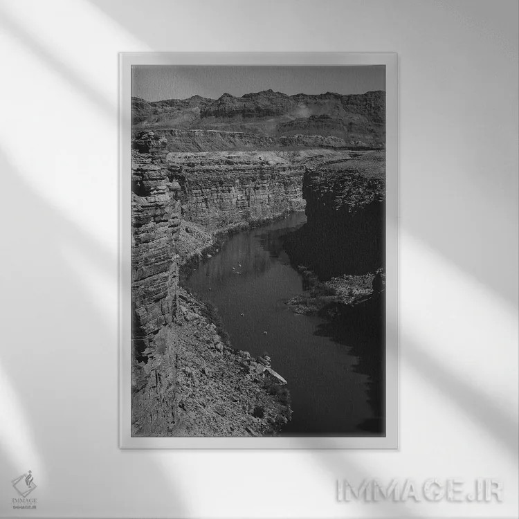 تابلو دره گراند کانیون XV (آمریکا) اثر ۳۳ استخوان شکسته - نمای قابدار سفید