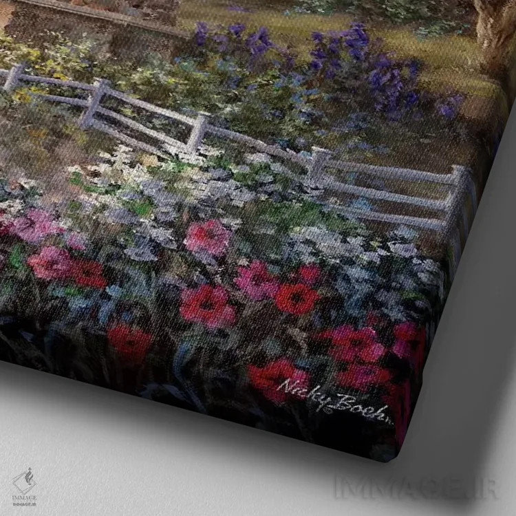 تابلو نگهبان باشکوه اثر نیکی بومه - نمای نزدیک بافت بوم