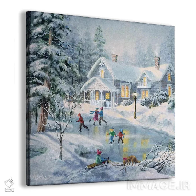 تابلو یک شب زیبای زمستانی اثر نیکی بومه - نمای پرسپکتیو محصول