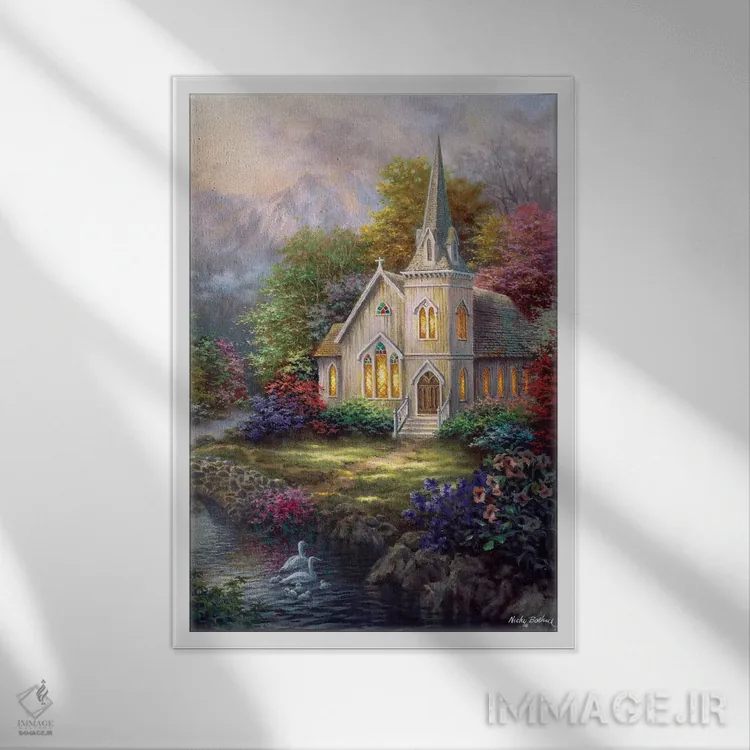 تابلو آرامش اثر نیکی بومه - نمای قابدار سفید