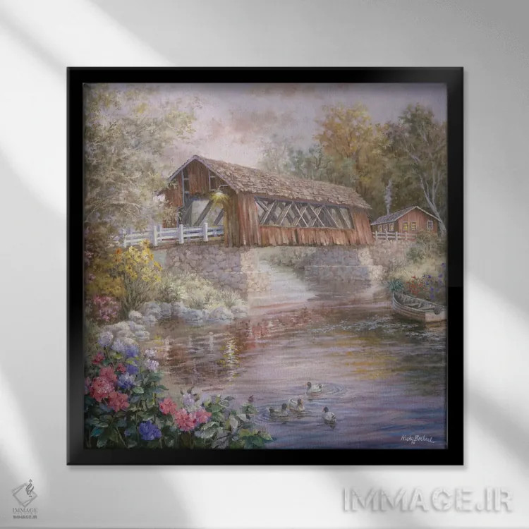 تابلو خیابان اصلی روستا اثر نیکی بومه - نمای قابدار مشکی