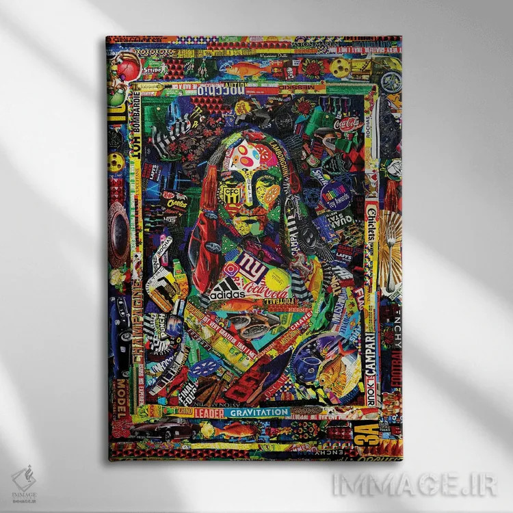 تابلو اسویآر سیاناسامآراستی (نام اختصاری/مبهم) اثر ساشا بوم - نمای روبهرو روی دیوار