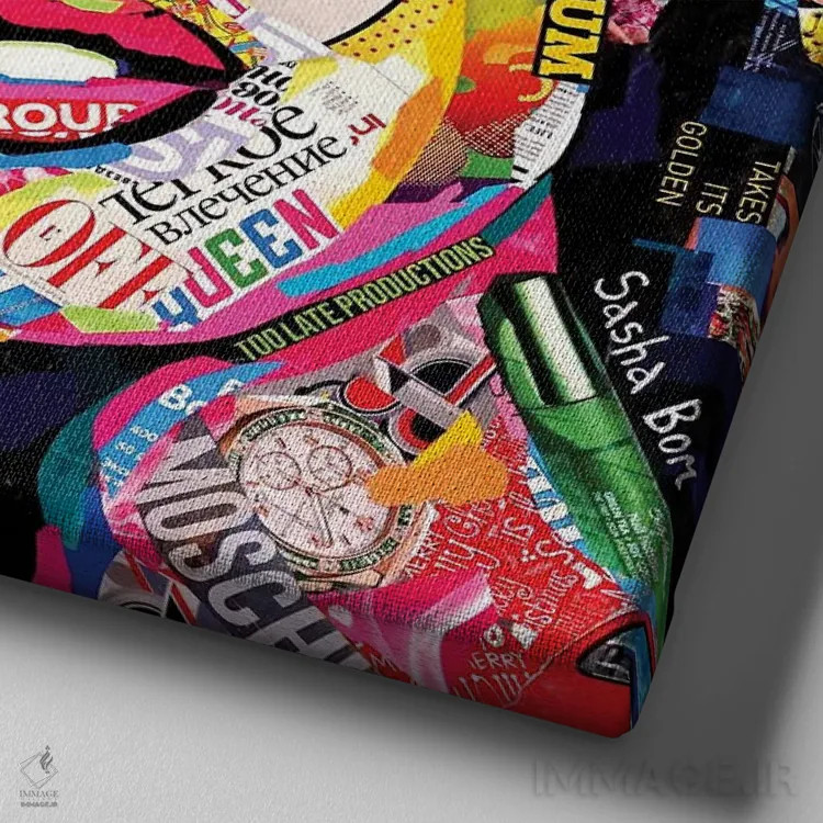 تابلو مرلین (نام شخص) اثر ساشا بوم - نمای نزدیک بافت بوم