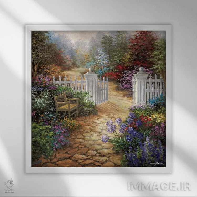 تابلو دروازهای به افسون اثر نیکی بومه - نمای قابدار سفید