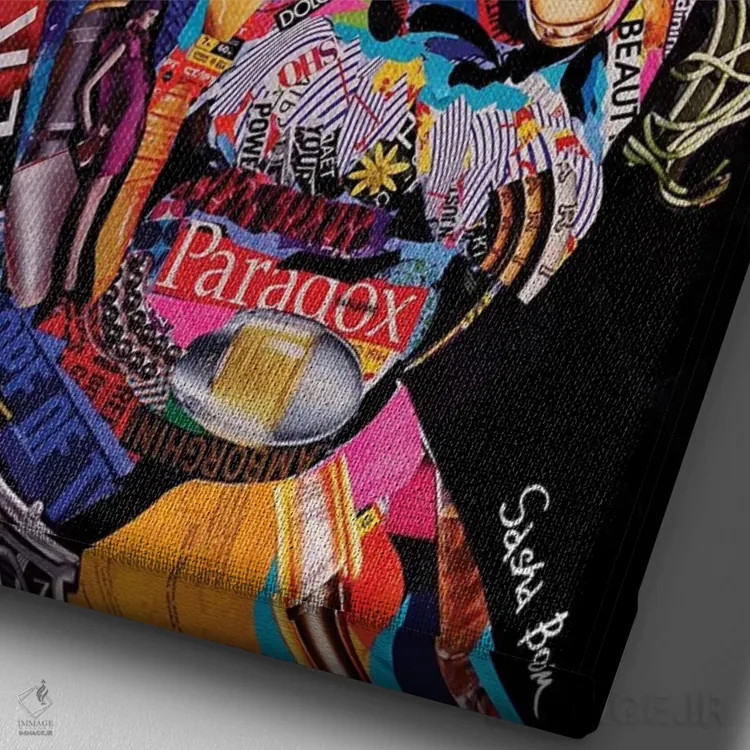 تابلو پارادوکس خویشاوند اثر ساشا بوم - نمای نزدیک بافت بوم