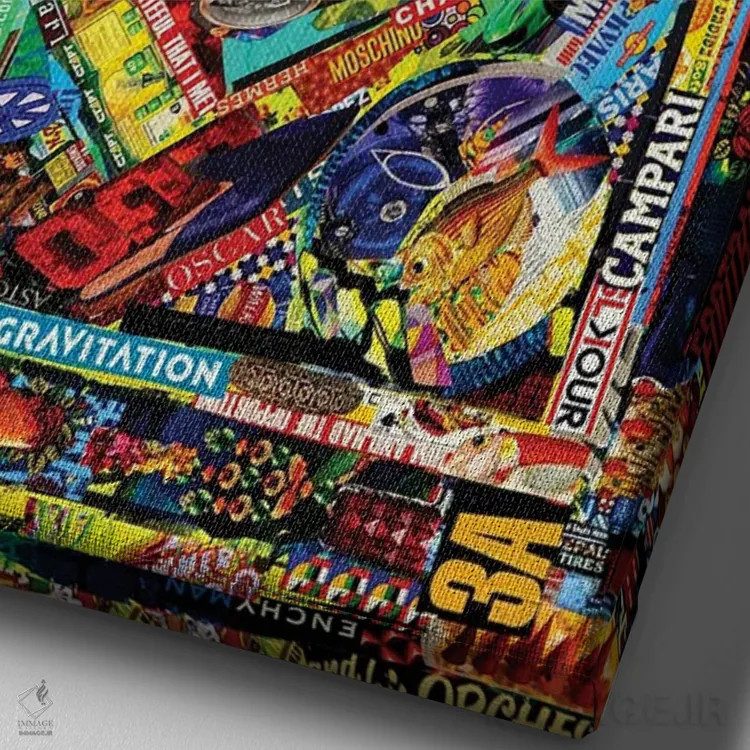 تابلو اسویآر سیاناسامآراستی (نام اختصاری/مبهم) اثر ساشا بوم - نمای نزدیک بافت بوم