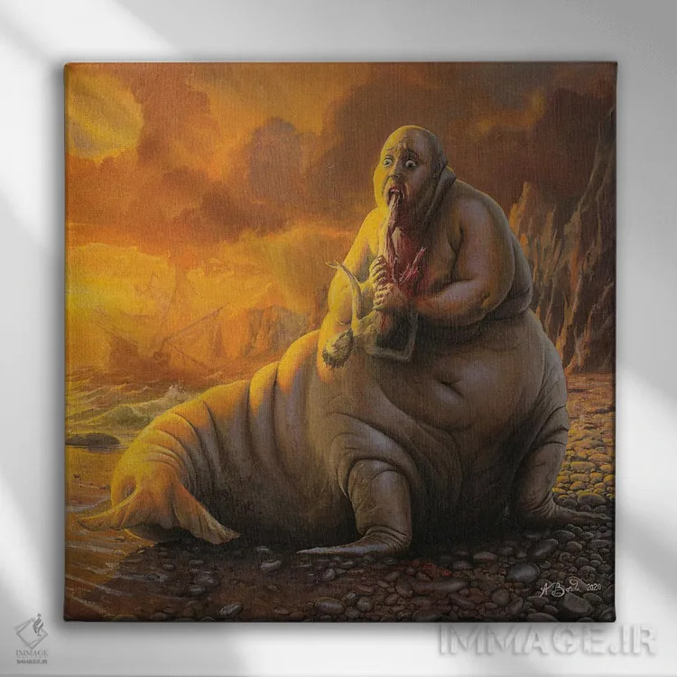 تابلو فراتر از اصل لذت اثر آدریان بوردَا - نمای روبهرو روی دیوار