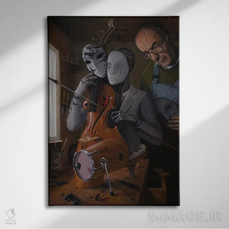 تابلو هنرمند عاشق اثر آدریان بوردَا - نمای روبهرو روی دیوار