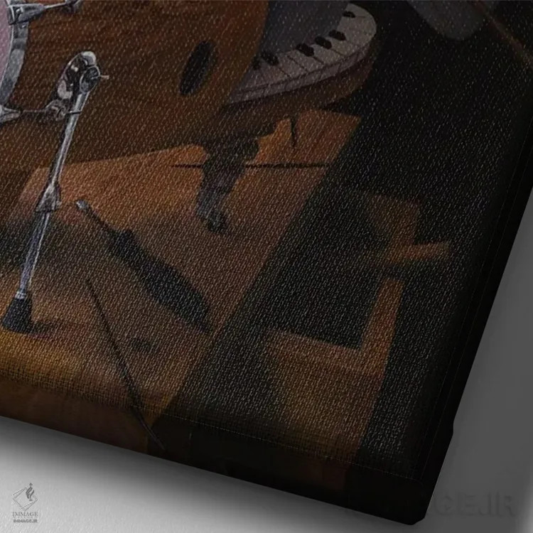 تابلو هنرمند عاشق اثر آدریان بوردَا - نمای نزدیک بافت بوم