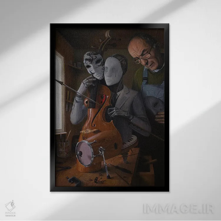 تابلو هنرمند عاشق اثر آدریان بوردَا - نمای قابدار مشکی