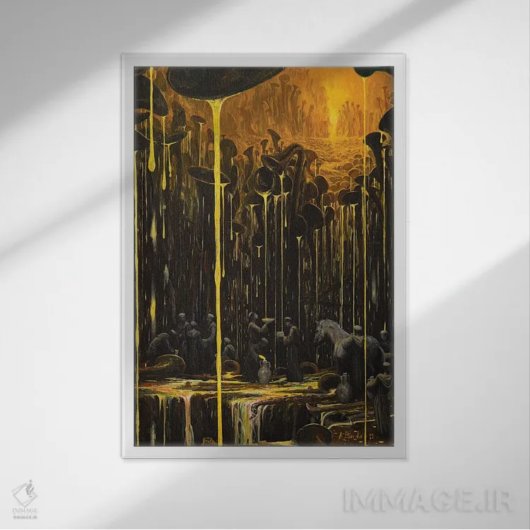 تابلو قلمرویی که موسیقی در آن جاری است اثر آدریان بوردَا - نمای قابدار سفید