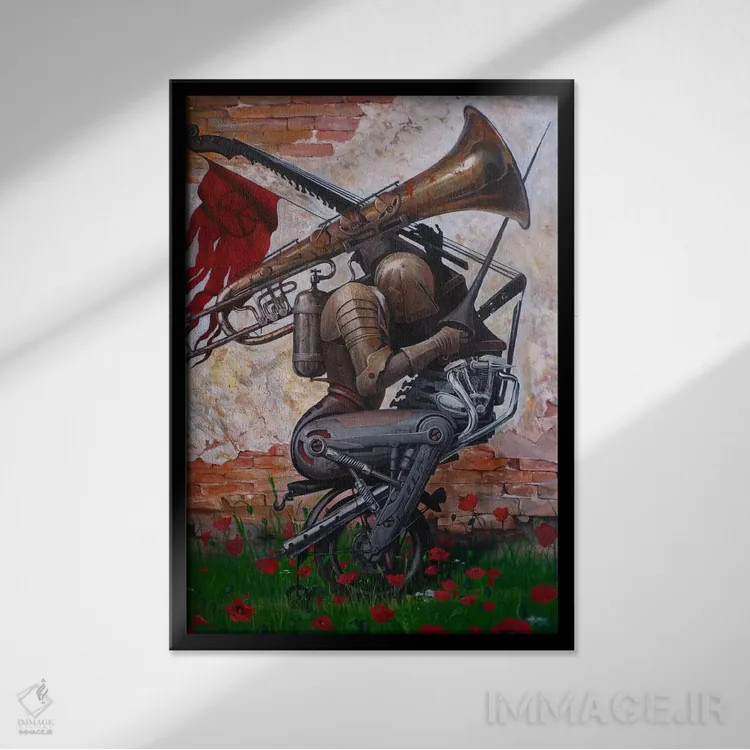 تابلو آوازی به جای بوسه اثر آدریان بوردَا - نمای قابدار مشکی