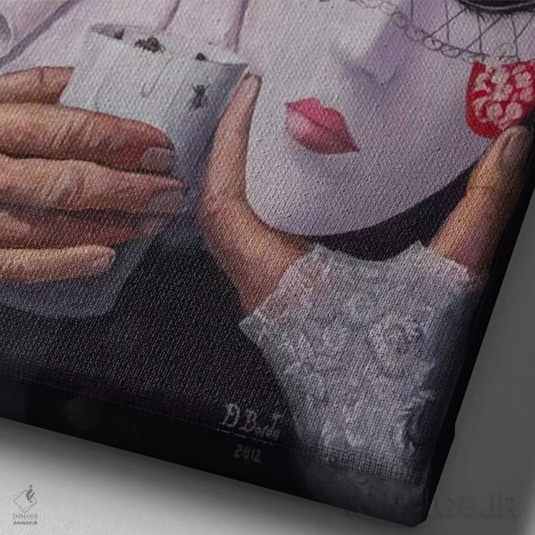 تابلو No Mask Now,اکنون نیازی به نام یا نقاب ندارم اثر آدریان بوردَا - نمای نزدیک بافت بوم