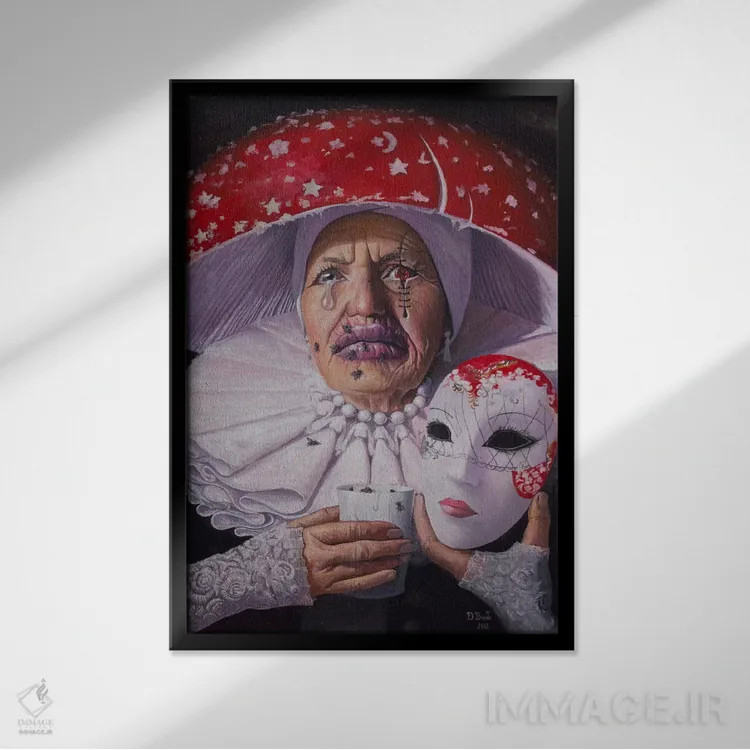 تابلو No Mask Now,اکنون نیازی به نام یا نقاب ندارم اثر آدریان بوردَا - نمای قابدار مشکی