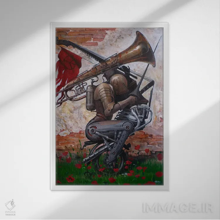 تابلو آوازی به جای بوسه اثر آدریان بوردَا - نمای قابدار سفید