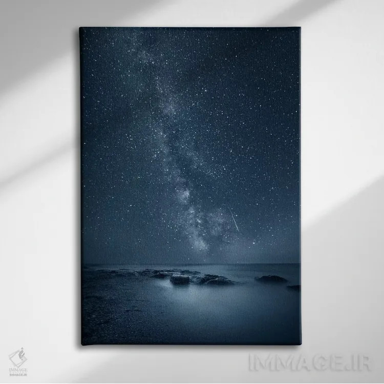 تابلو آسمان شب اثر آدریان بوردَا - نمای روبهرو روی دیوار