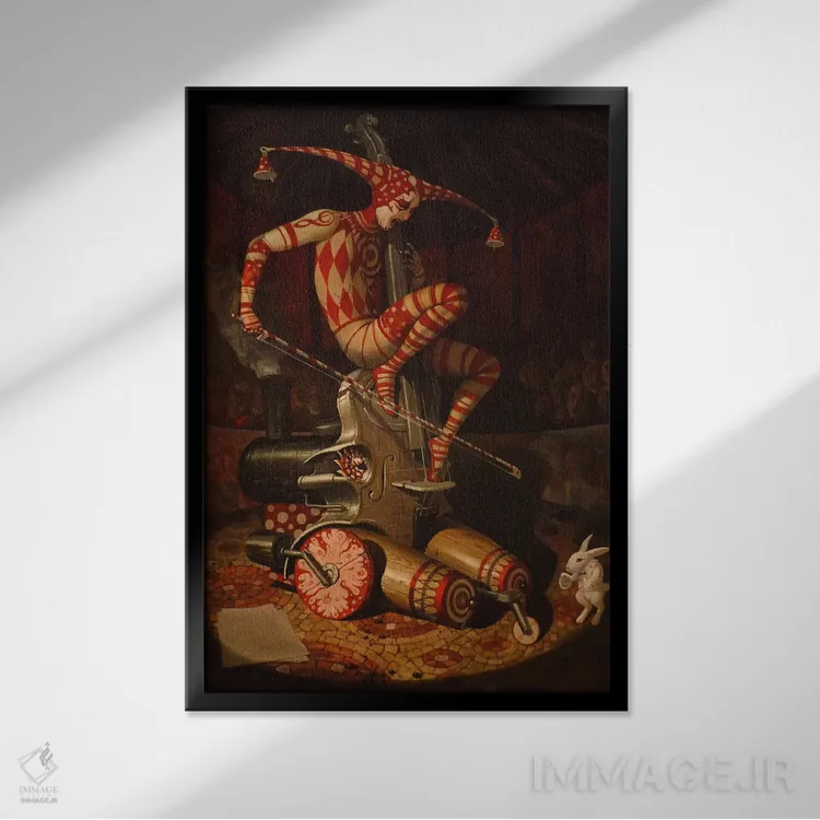 تابلو قارچ آگاریک مرد پرنده هلندی (افسانه) اثر آدریان بوردَا - نمای قابدار مشکی