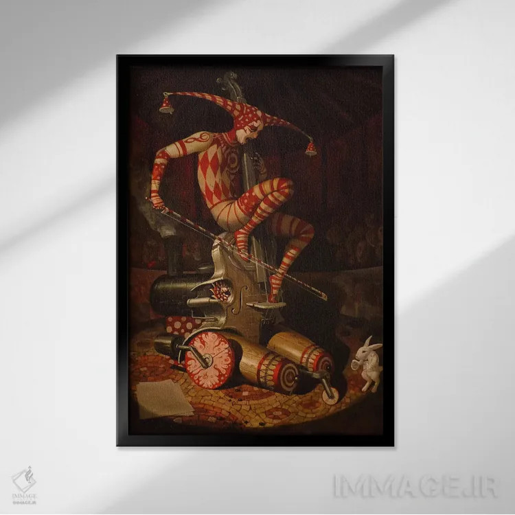 تابلو قارچ آگاریک مرد پرنده هلندی (افسانه) اثر آدریان بوردَا - نمای قابدار مشکی