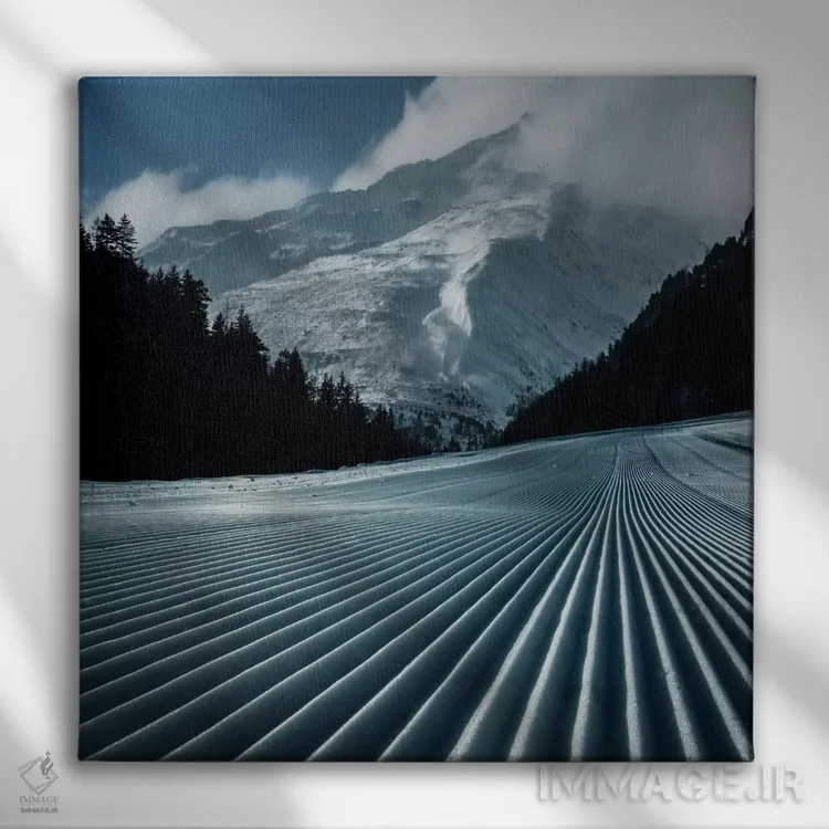 تابلو ردپای اسکی اثر آدریان بوردَا - نمای روبهرو روی دیوار