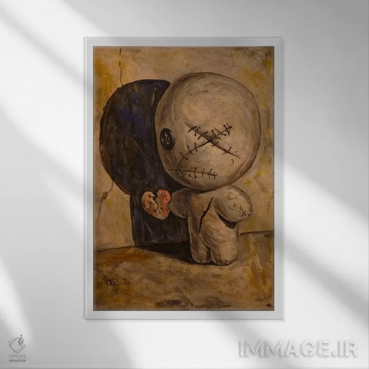 تابلو سایه تنها دوست من است اثر آدریان بوردَا - نمای قابدار سفید