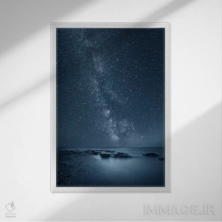 تابلو آسمان شب اثر آدریان بوردَا - نمای قابدار سفید