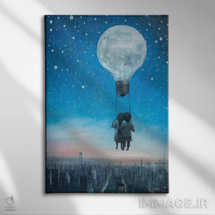 تابلو عشق ما شب را روشن خواهد کرد اثر آدریان بوردَا - نمای روبهرو روی دیوار