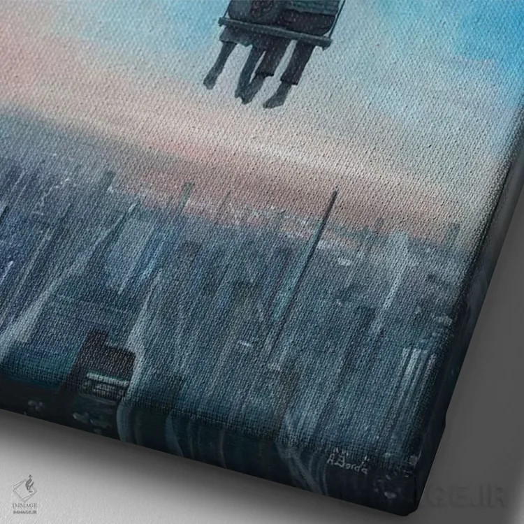 تابلو عشق ما شب را روشن خواهد کرد اثر آدریان بوردَا - نمای نزدیک بافت بوم