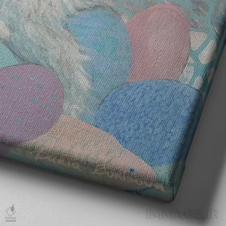 تابلو یخچال در حال ذوب اثر داریا بوریسووا - نمای نزدیک بافت بوم