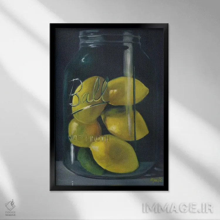 تابلو لیموترشها اثر مارنی بورک - نمای قابدار مشکی