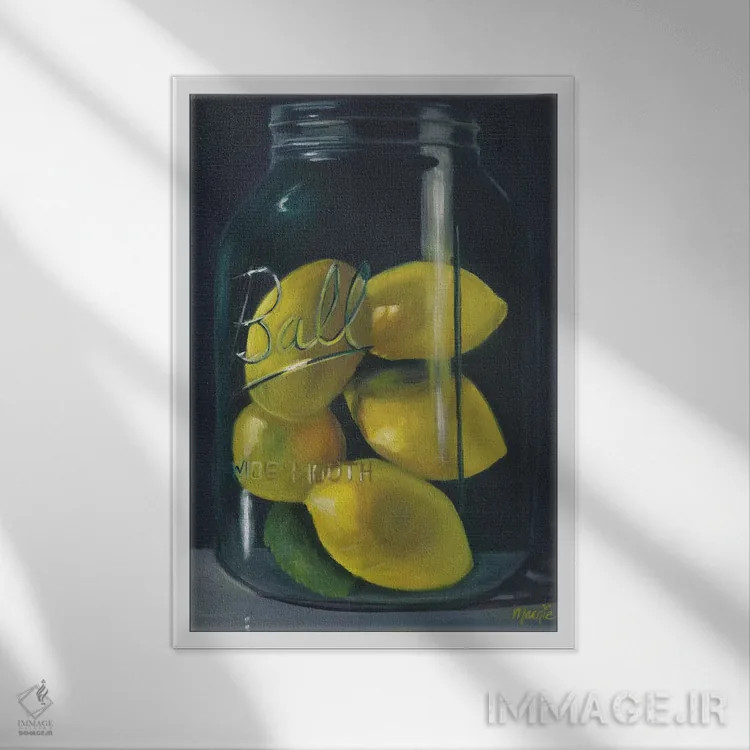 تابلو لیموترشها اثر مارنی بورک - نمای قابدار سفید