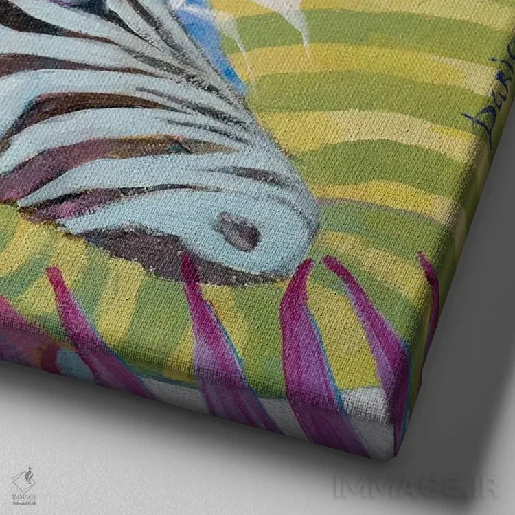 تابلو دنیای جنگل اثر داریا بوریسووا - نمای نزدیک بافت بوم