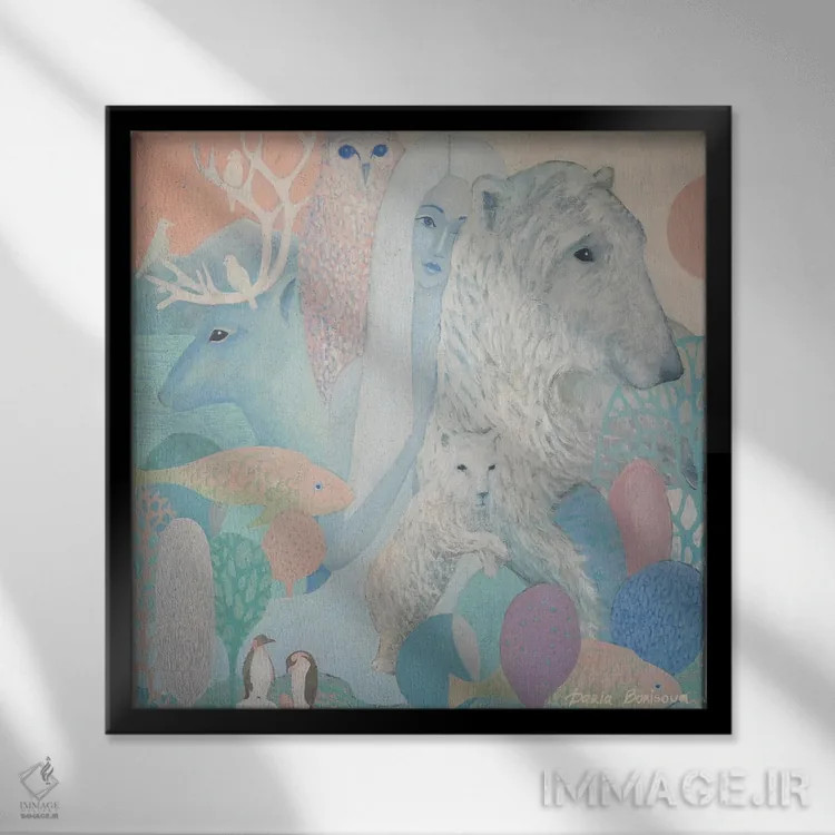 تابلو یخچال در حال ذوب اثر داریا بوریسووا - نمای قابدار مشکی