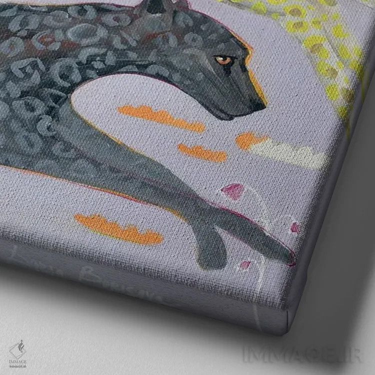 تابلو شناوری (تعلیق) اثر داریا بوریسووا - نمای نزدیک بافت بوم