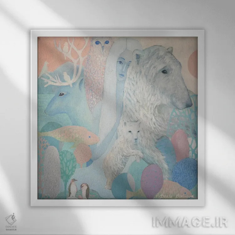 تابلو یخچال در حال ذوب اثر داریا بوریسووا - نمای قابدار سفید