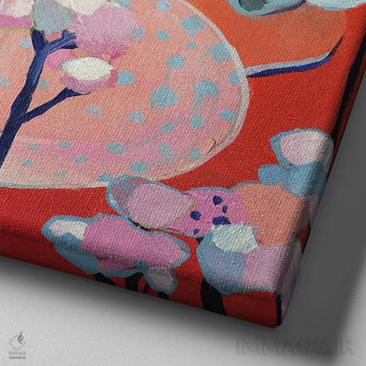 تابلو تمشک قرمز (لینگونبری) اثر داریا بوریسووا - نمای نزدیک بافت بوم