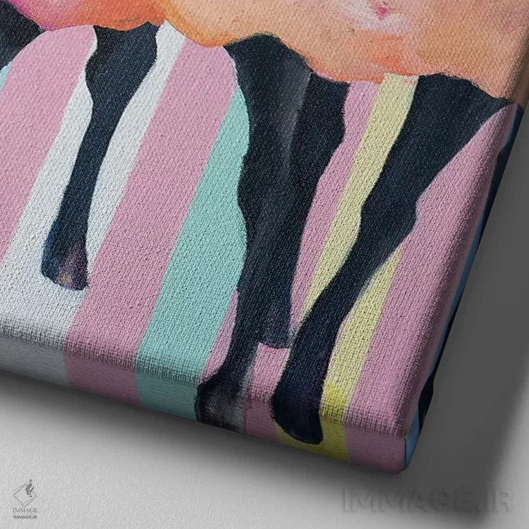 تابلو دختران شایعهپراکن اثر داریا بوریسووا - نمای نزدیک بافت بوم