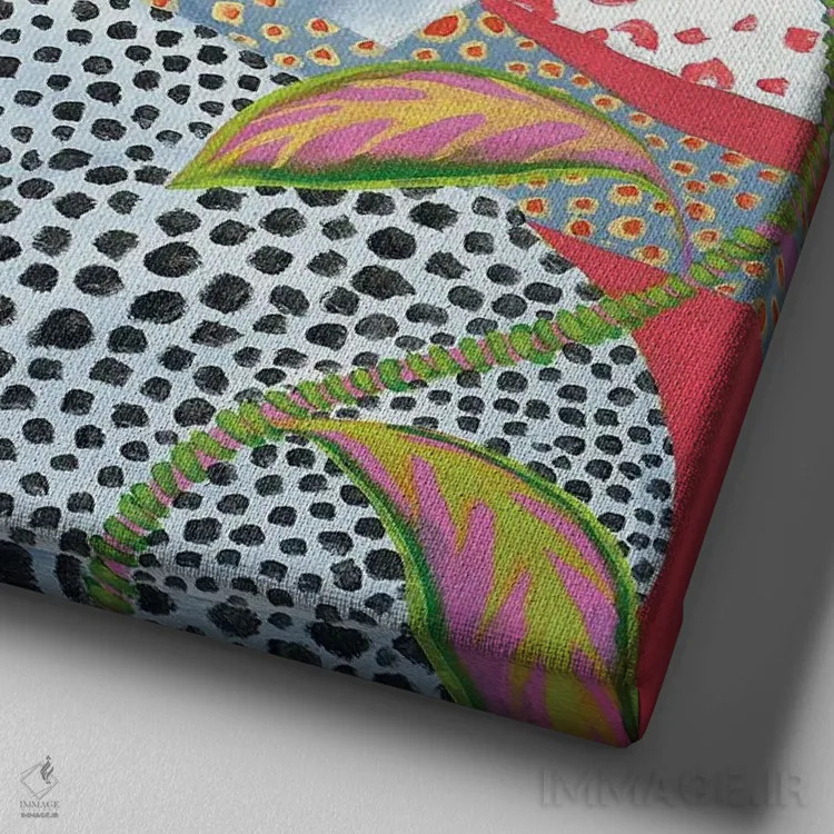 تابلو ماه سرخ اثر داریا بوریسووا - نمای نزدیک بافت بوم