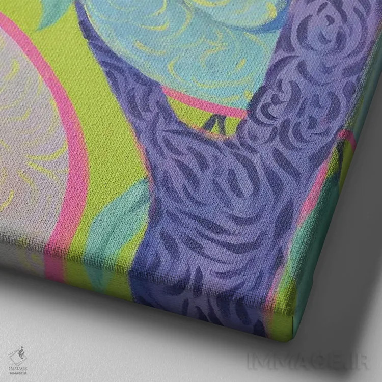 تابلو قلب گشوده اثر داریا بوریسووا - نمای نزدیک بافت بوم