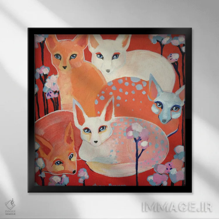 تابلو تمشک قرمز (لینگونبری) اثر داریا بوریسووا - نمای قابدار مشکی