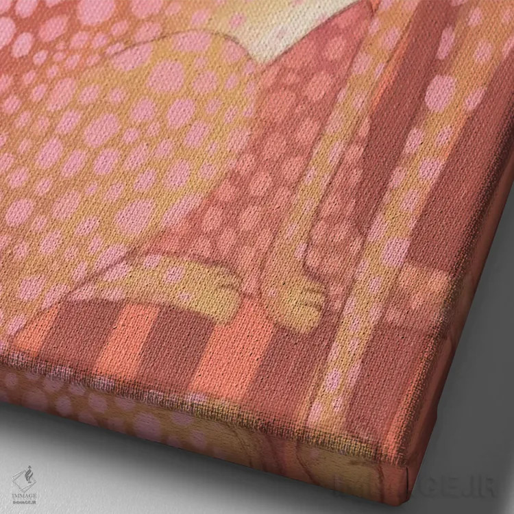 تابلو همزادها اثر داریا بوریسووا - نمای نزدیک بافت بوم