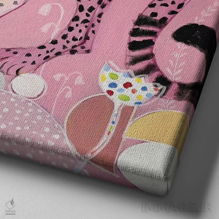 تابلو شکوفا شدن اثر داریا بوریسووا - نمای نزدیک بافت بوم