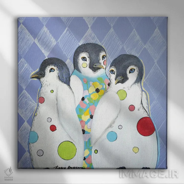 تابلو دوستان اثر داریا بوریسووا - نمای روبهرو روی دیوار