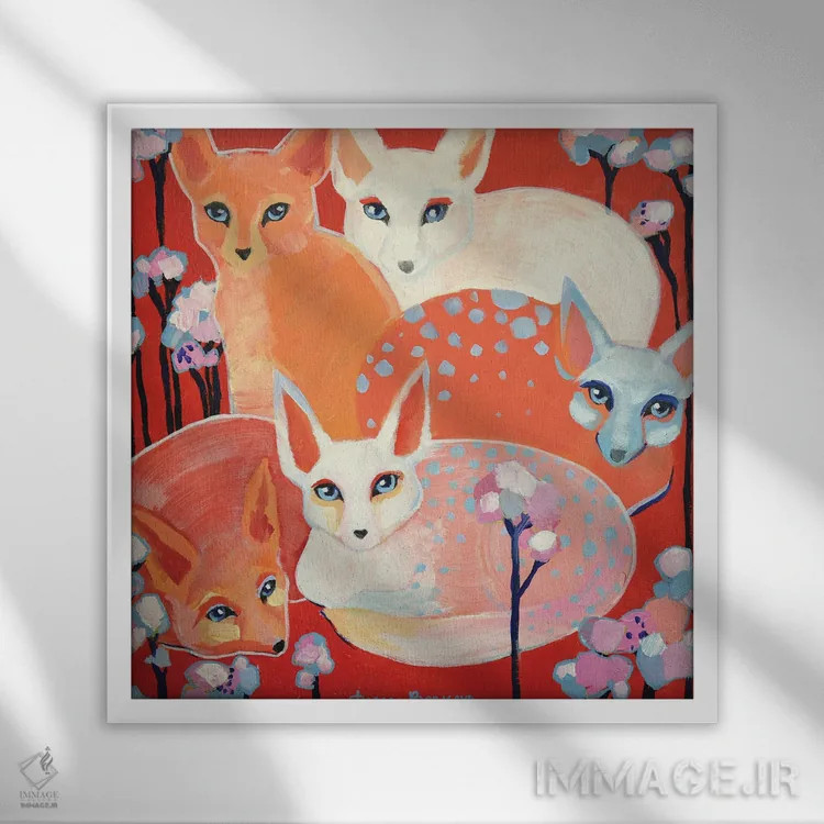 تابلو تمشک قرمز (لینگونبری) اثر داریا بوریسووا - نمای قابدار سفید