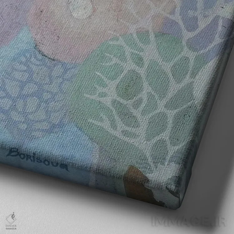 تابلو آرامش اثر داریا بوریسووا - نمای نزدیک بافت بوم