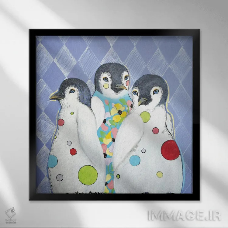 تابلو دوستان اثر داریا بوریسووا - نمای قابدار مشکی