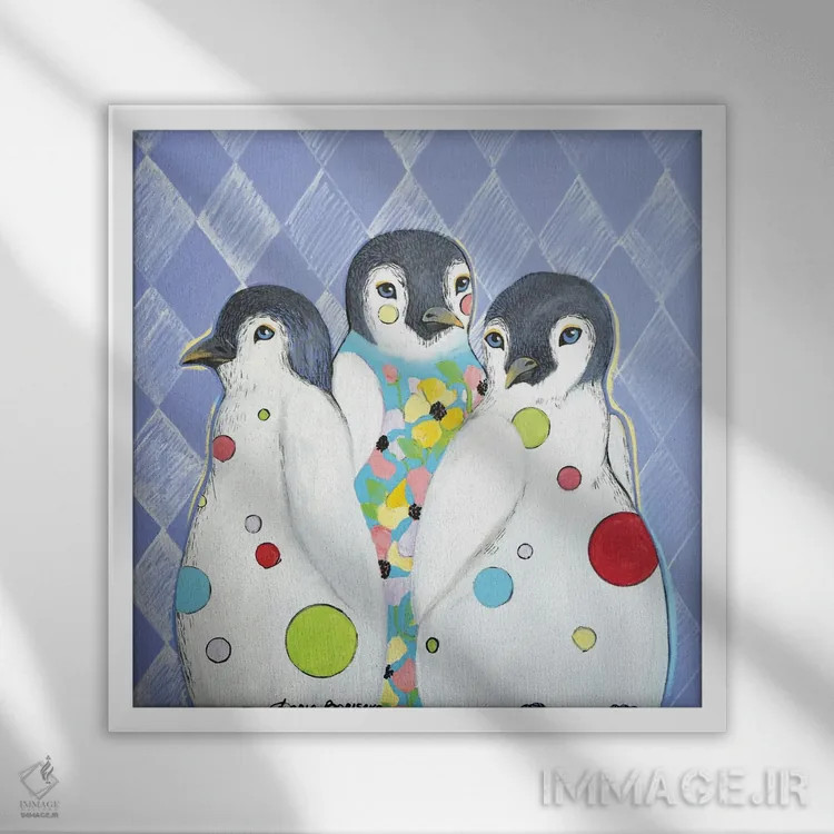 تابلو دوستان اثر داریا بوریسووا - نمای قابدار سفید