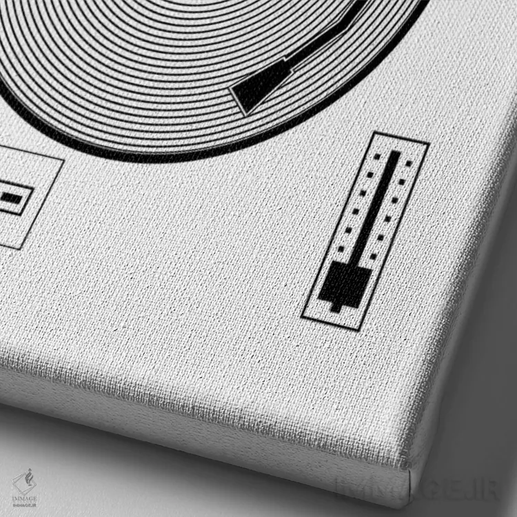 تابلو همه چیز روی صفحه گرامافون بهتر شنیده میشود اثر پرینتهای بنتون پارک (استودیو/گالری هنری) - نمای نزدیک بافت بوم